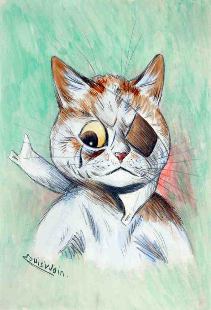 Illustrated Cat Book 2 053 Vintage Illustration A4 Photo Print