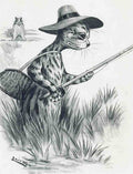 Illustrated Cat Book 2 055 Vintage Illustration A4 Photo Print