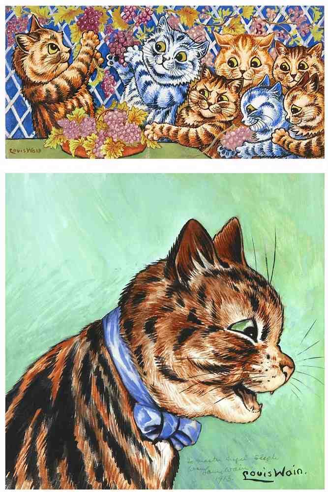 Illustrated Cat Book 2 058 Vintage Illustration A4 Photo Print
