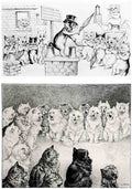 Illustrated Cat Book 2 060 Vintage Illustration A4 Photo Print