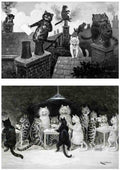 Illustrated Cat Book 2 061 Vintage Illustration A4 Photo Print