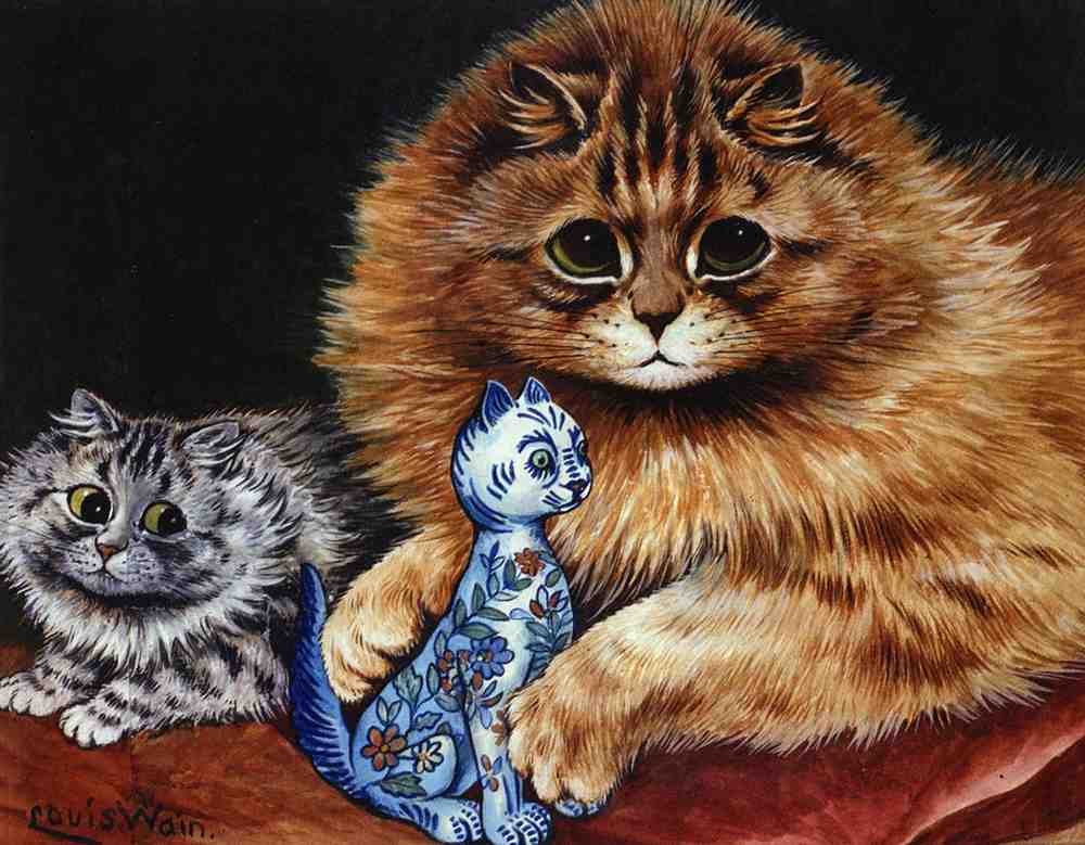Illustrated Cat Book 2 066 Vintage Illustration A4 Photo Print