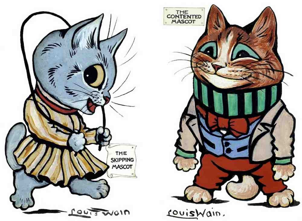 Illustrated Cat Book 2 071 Vintage Illustration A4 Photo Print
