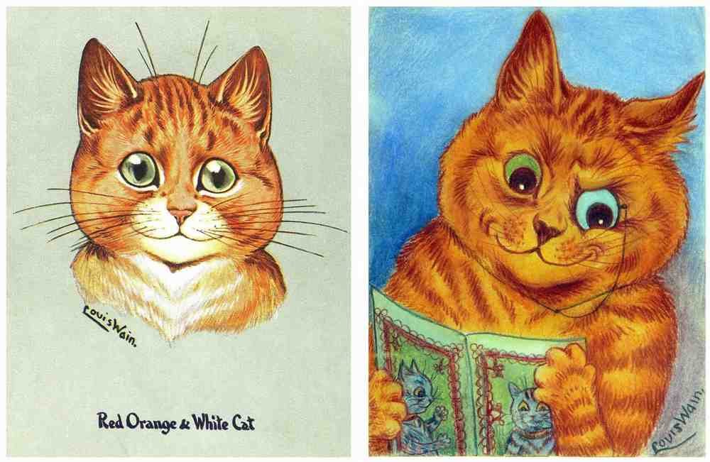 Illustrated Cat Book 2 075 Vintage Illustration A4 Photo Print
