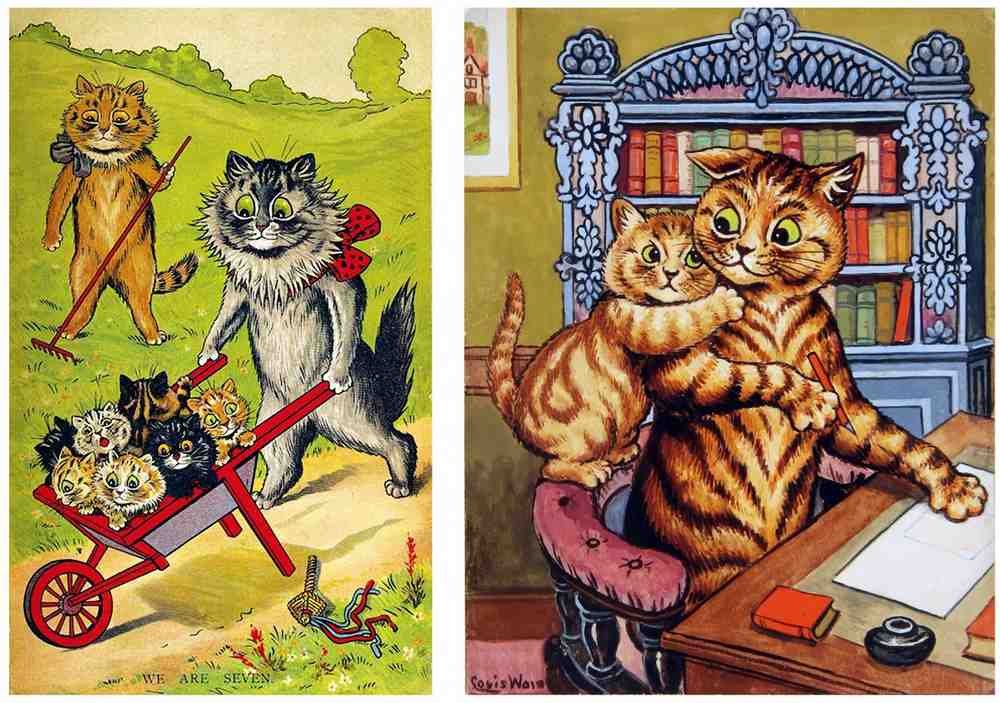 Illustrated Cat Book 2 078 Vintage Illustration A4 Photo Print
