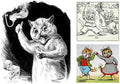 Illustrated Cat Book 2 081 Vintage Illustration A4 Photo Print