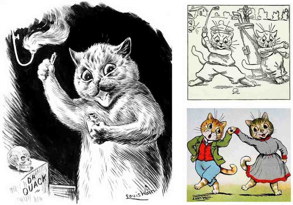 Illustrated Cat Book 2 081 Vintage Illustration A4 Photo Print
