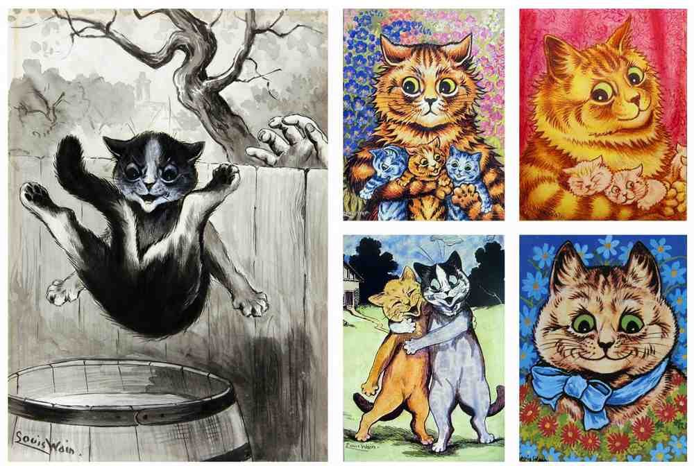 Illustrated Cat Book 2 082 Vintage Illustration A4 Photo Print