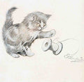 Illustrated Cat Book 2 094 Vintage Illustration A4 Photo Print