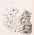 Illustrated Cat Book 2 101 Vintage Illustration A4 Photo Print