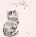 Illustrated Cat Book 2 104 Vintage Illustration A4 Photo Print