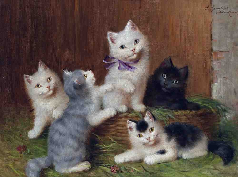 Illustrated Cat Book 2 112 Vintage Illustration A4 Photo Print