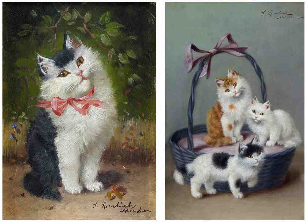 Illustrated Cat Book 2 113 Vintage Illustration A4 Photo Print
