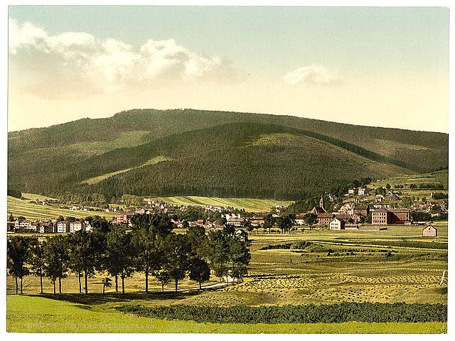 Ilmenau with Kikelhahn Thuringia Vintage A4 Photo Print