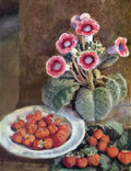 Ilya Mashkov a flower in a pot and strawberries 1938 Art A4 Photo Print