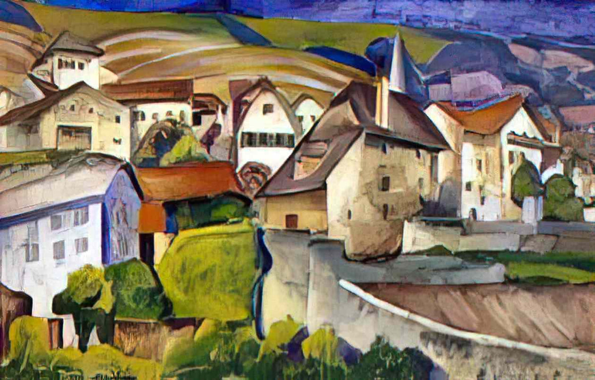 Ilya Mashkov city in switzerland 1914 Art A4 Photo Print