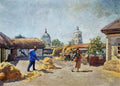 Ilya Mashkov courtyard in the village mikhailovskaya 1930 Art A4 Photo Print
