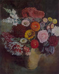 Ilya Mashkov motley bouquet on a dark background 1936 Art A4 Photo Print