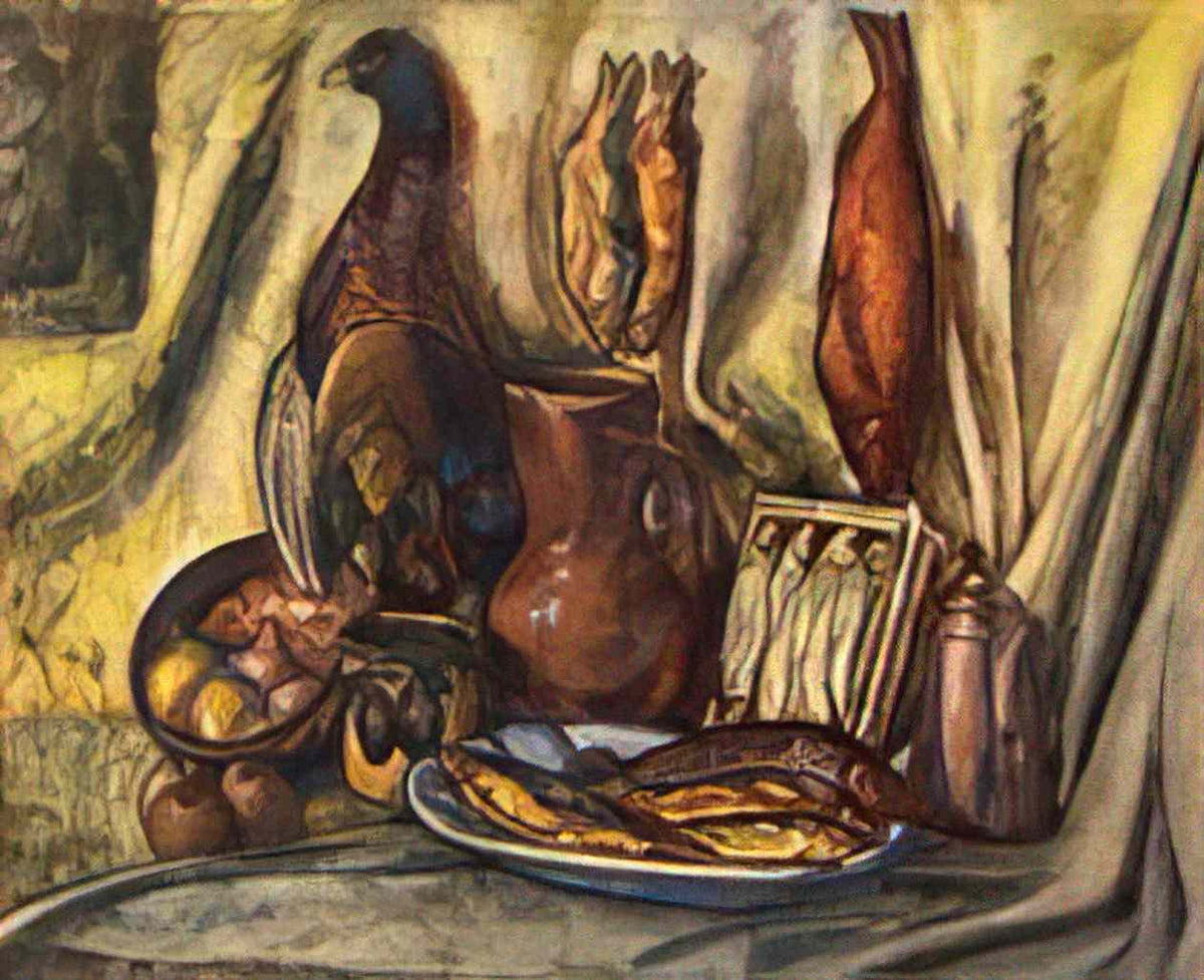 Ilya Mashkov still life with fish and capercaillie 1917 Art A4 Photo Print