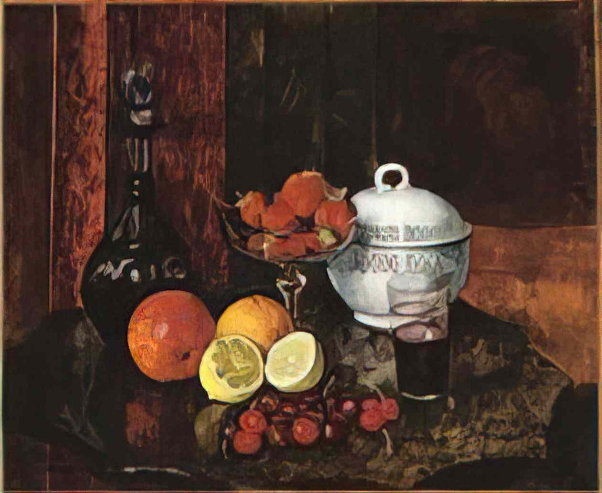 Ilya Mashkov berries on the background of a red tray 1908 Art A4 Photo Print