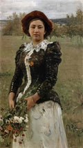Ilya Repin autumn bouquet portrait of vera repina 1892 Art A4 Photo Print