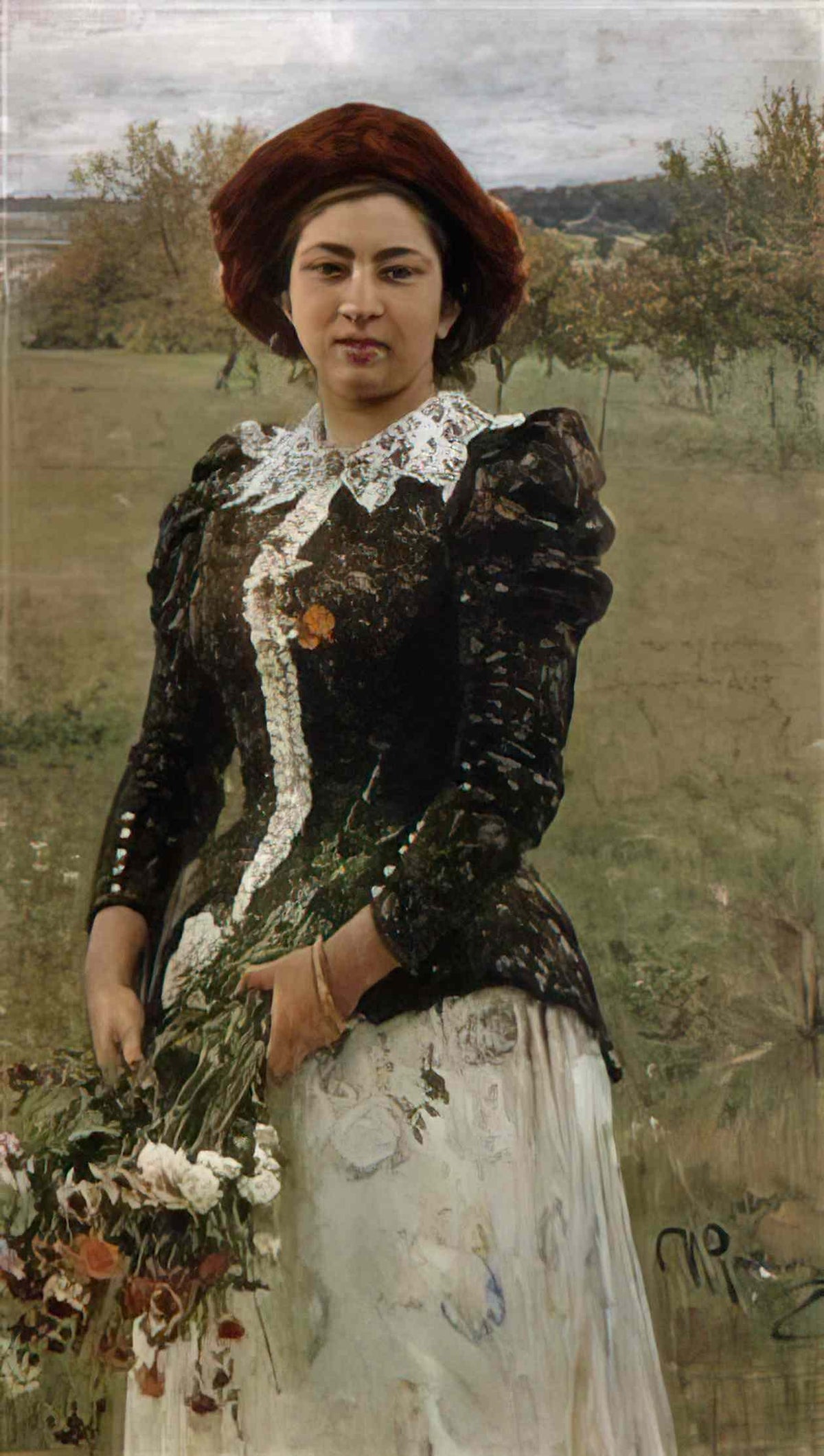Ilya Repin autumn bouquet portrait of vera repina 1892 Art A4 Photo Print