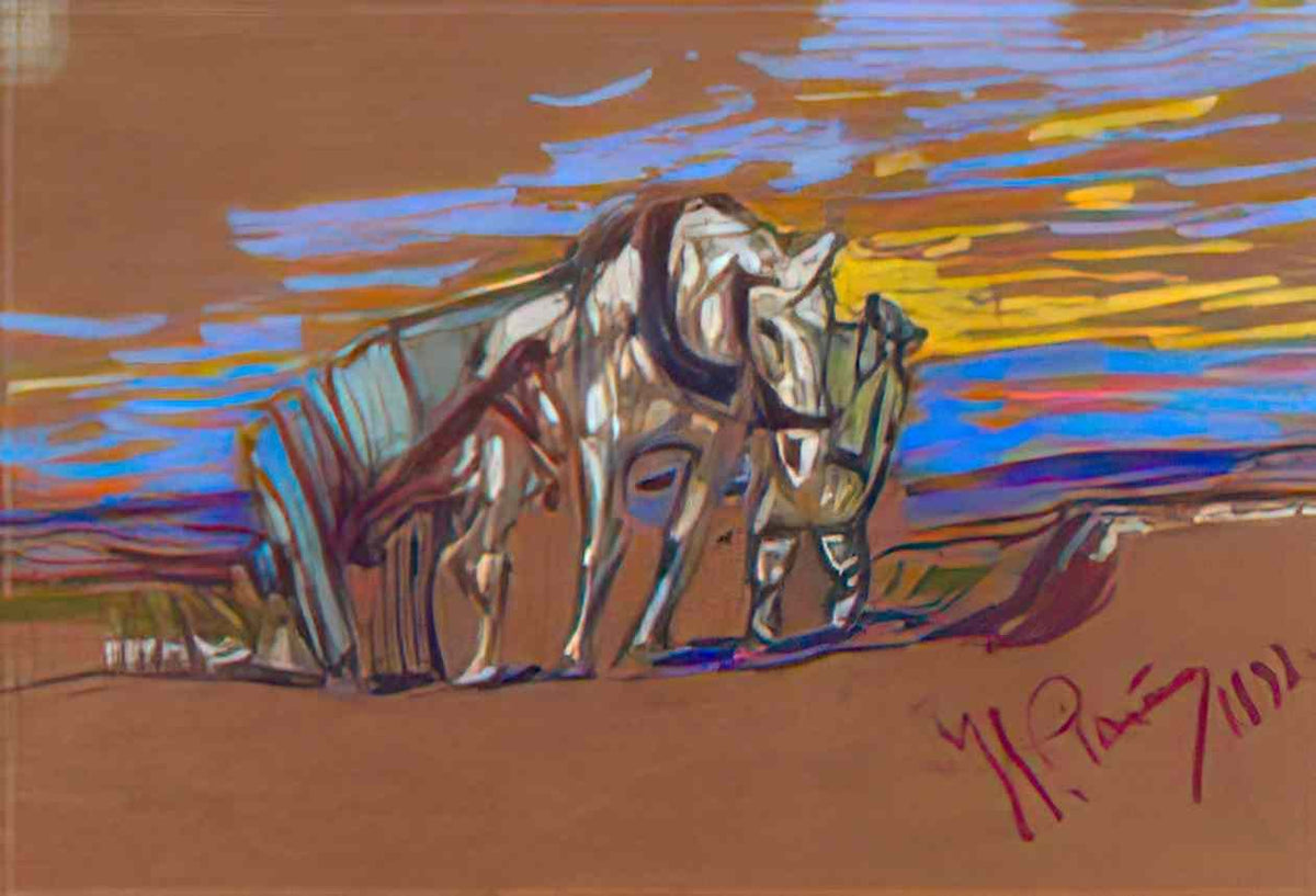 Ilya Repin carrying horse 1892 Art A4 Photo Print