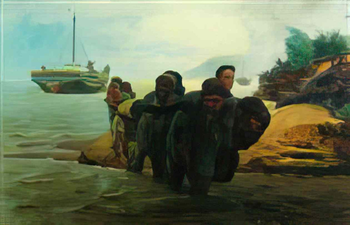 Ilya Repin haulers cross wade 1872 Art A4 Photo Print