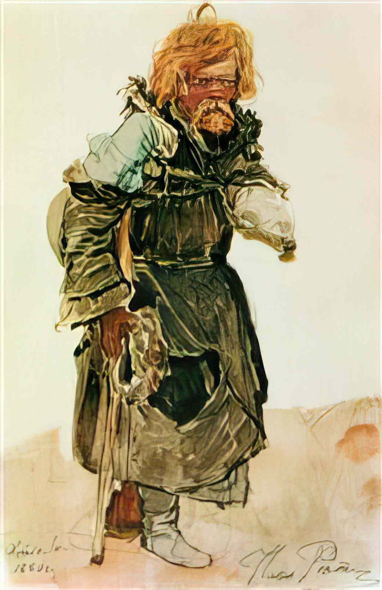 Ilya Repin a newspaper seller in paris 1873 Art A4 Photo Print