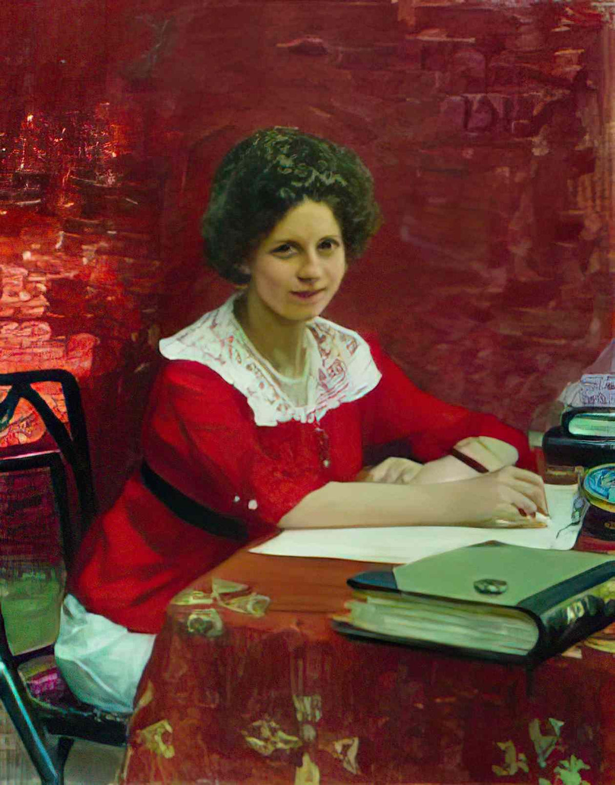 Ilya Repin portrait of k b boleslavova 1913 Art A4 Photo Print