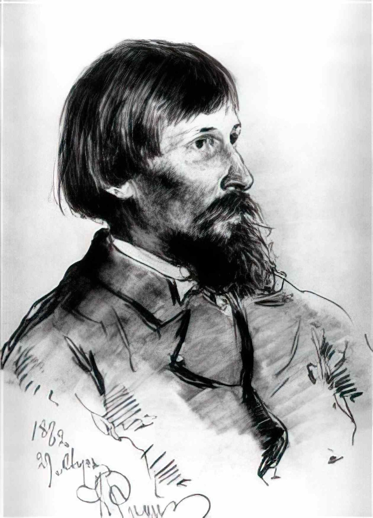 Ilya Repin portrait of the artist viktor vasnetsov 1882 Art A4 Photo Print