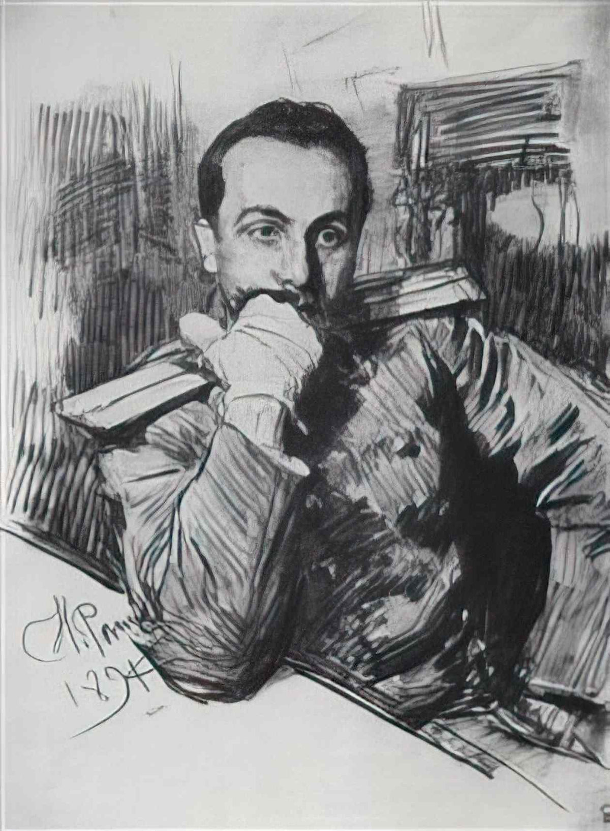 Ilya Repin portrait of v a zhirkevich 1891 Art A4 Photo Print