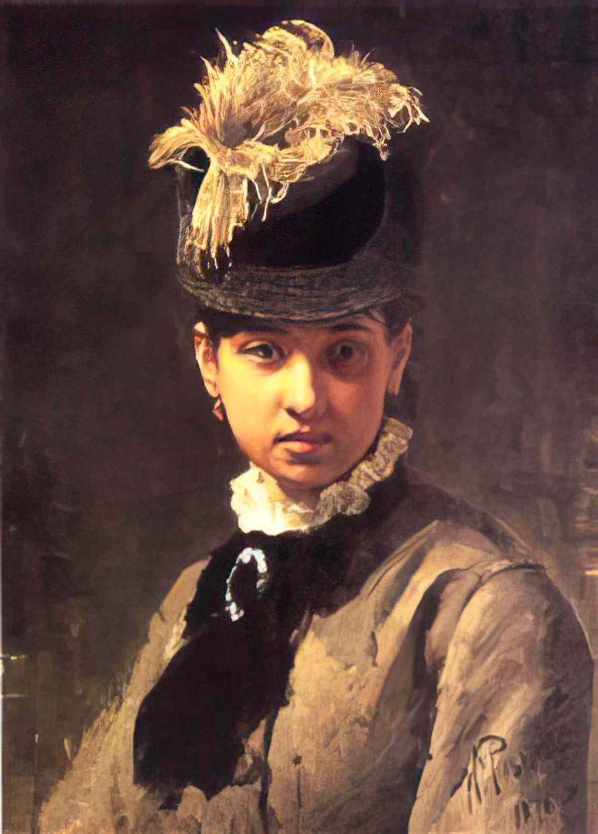 Ilya Repin portrait of vera repina the artist s wife 1876 Art A4 Photo Print