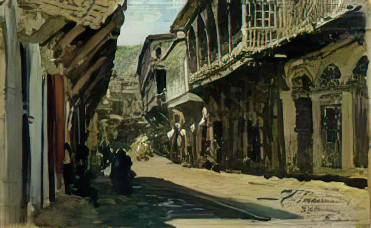 Ilya Repin street in tiflis 1881 Art A4 Photo Print