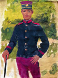 Ilya Repin the young soldier parisian style Art A4 Photo Print