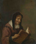 Imitator of David Teniers the Younger An Old Woman Reading A4 Photo Print