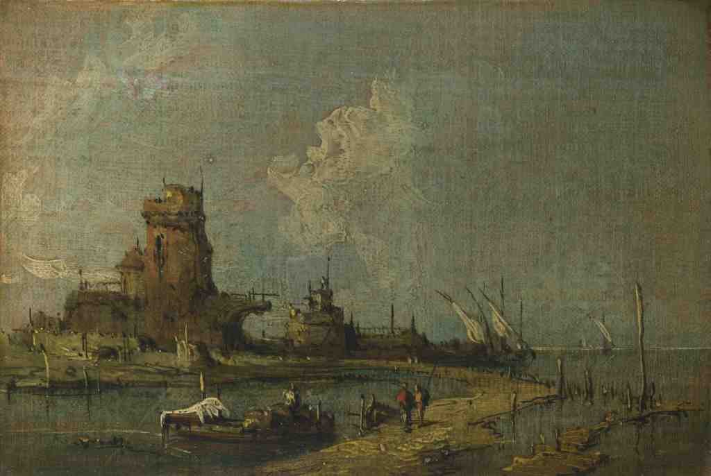 Imitator of Francesco Guardi A Ruin Caprice A4 Photo Print