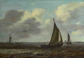 Imitator of Jan van Goyen Sailing Vessels on a River in a Breeze A4 Photo Print