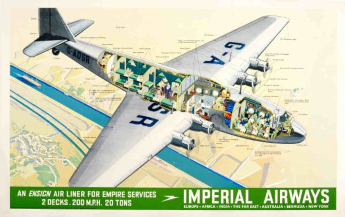 Imperial Airliner Vintage Retro Advert Poster A4 Photo Print