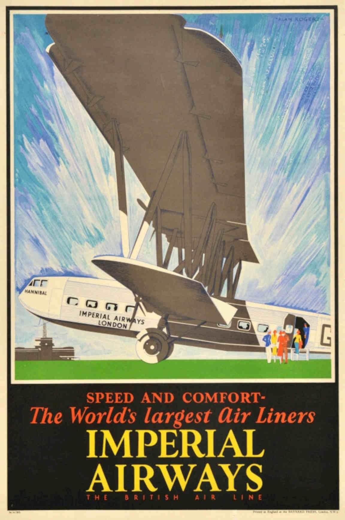 Imperial Airways Airship Vintage Retro Advert Poster A4 Photo Print