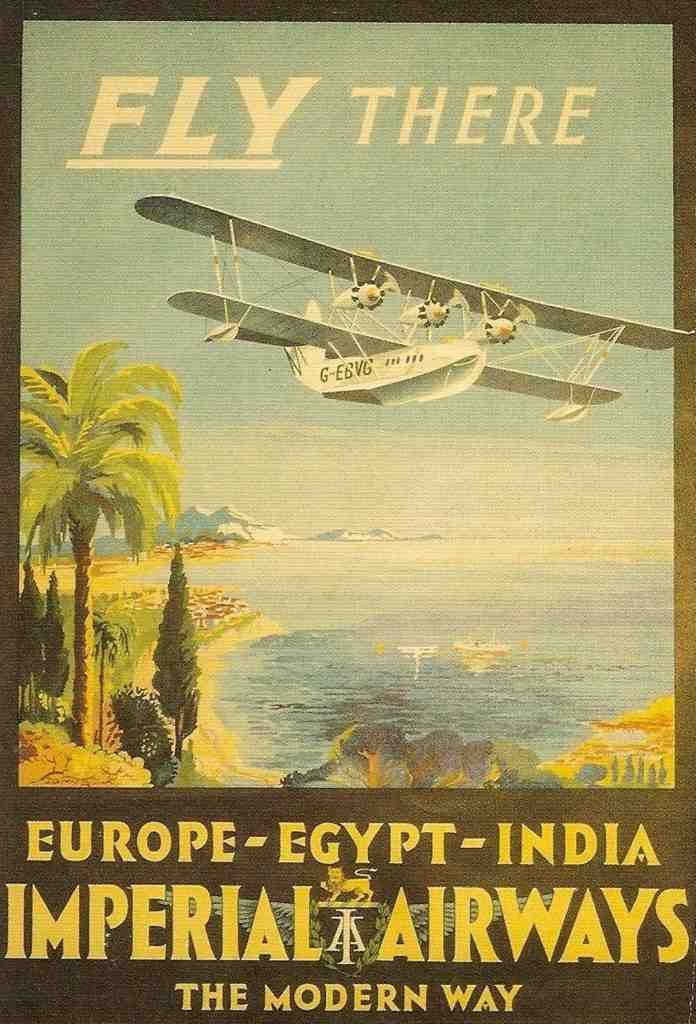 Imperial Airways Europe Egypt India Vintage Advert A4 Photo Print