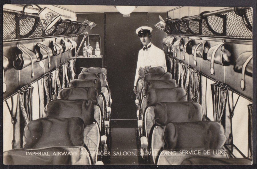 Imperial Airways Passenger Saloon Silver Wing Service De Luxe Steward Vintage A4 Photo Print