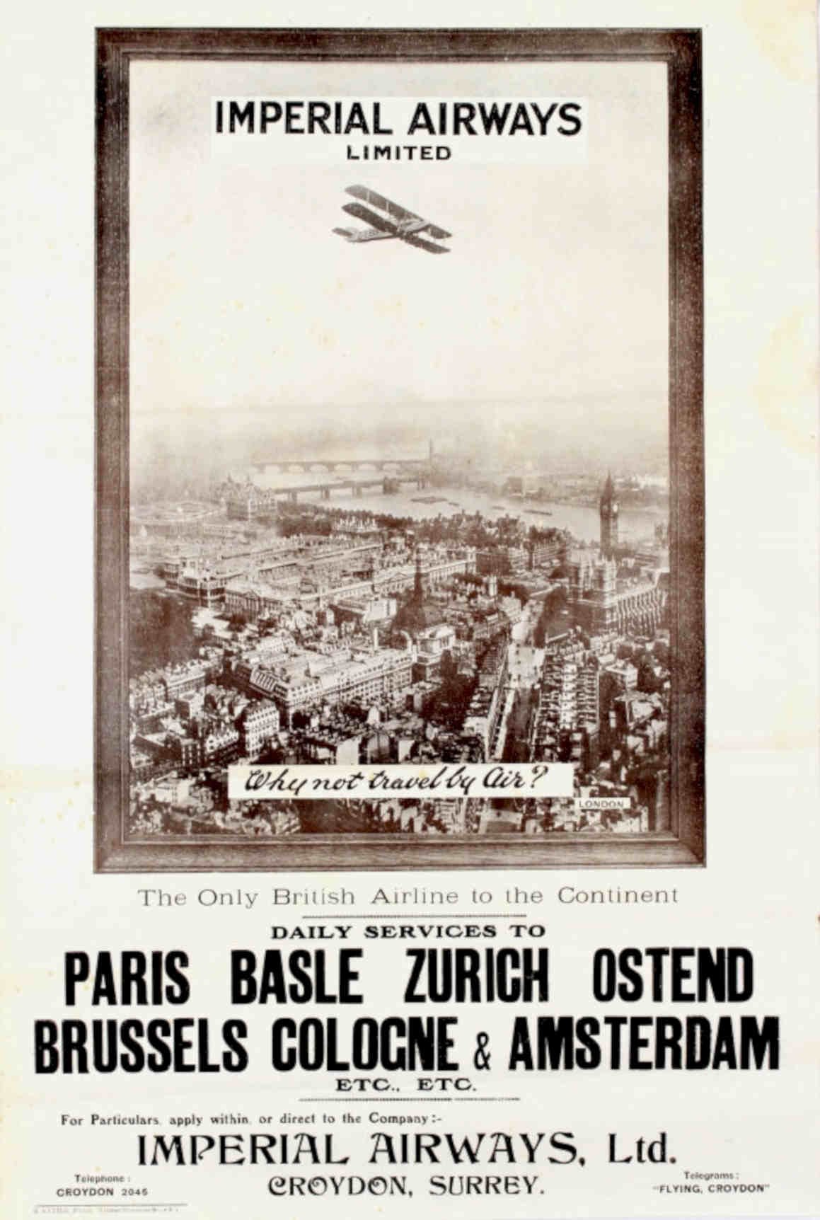 Imperial Airways Poster Vintage Retro Advert Poster A4 Photo Print