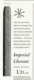 Imperial Cheroot Cigar Vintage Retro Advert Poster A4 Photo Print