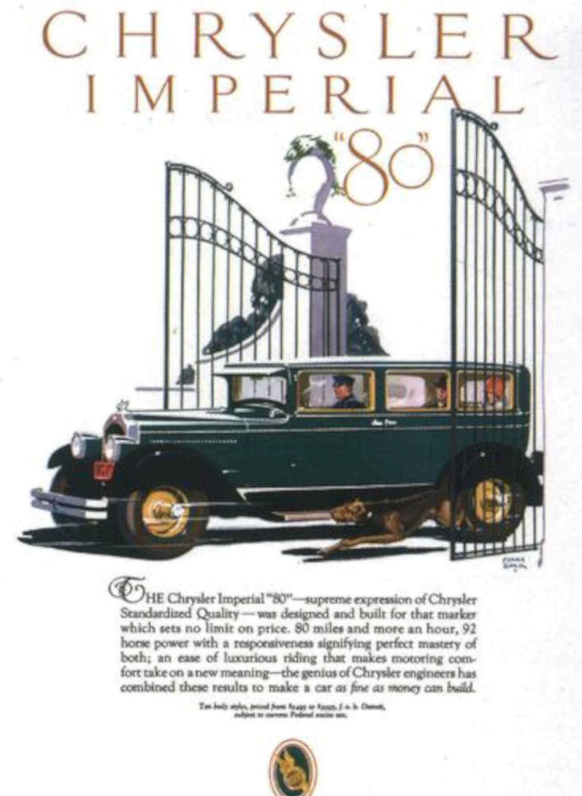 Imperial Eighty Chrysler Vintage Retro Advert Poster A4 Photo Print
