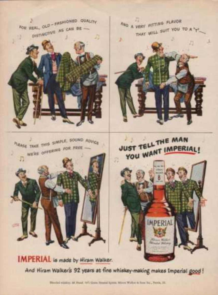 Imperial Whiskey Men Vintage Retro Advert Ads A4 Photo Print