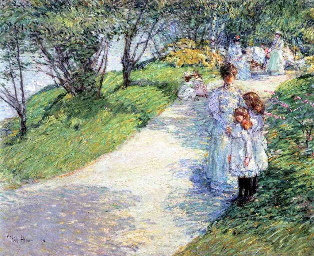 In Central Park Hassam Impressionism American A4 Photo Print