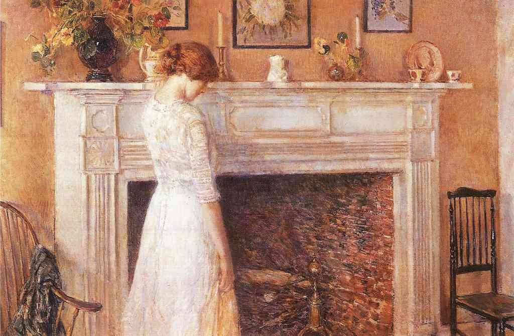 In The Old House Hassam Impressionism American A4 Photo Print
