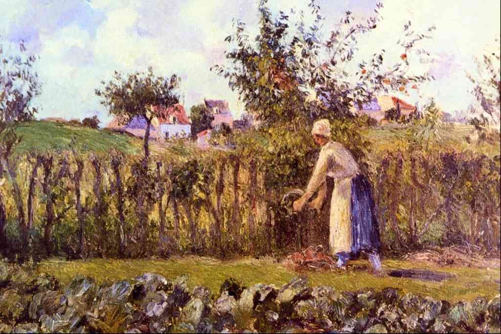 In The Orchard Pissarro Impressionism A4 Photo Print