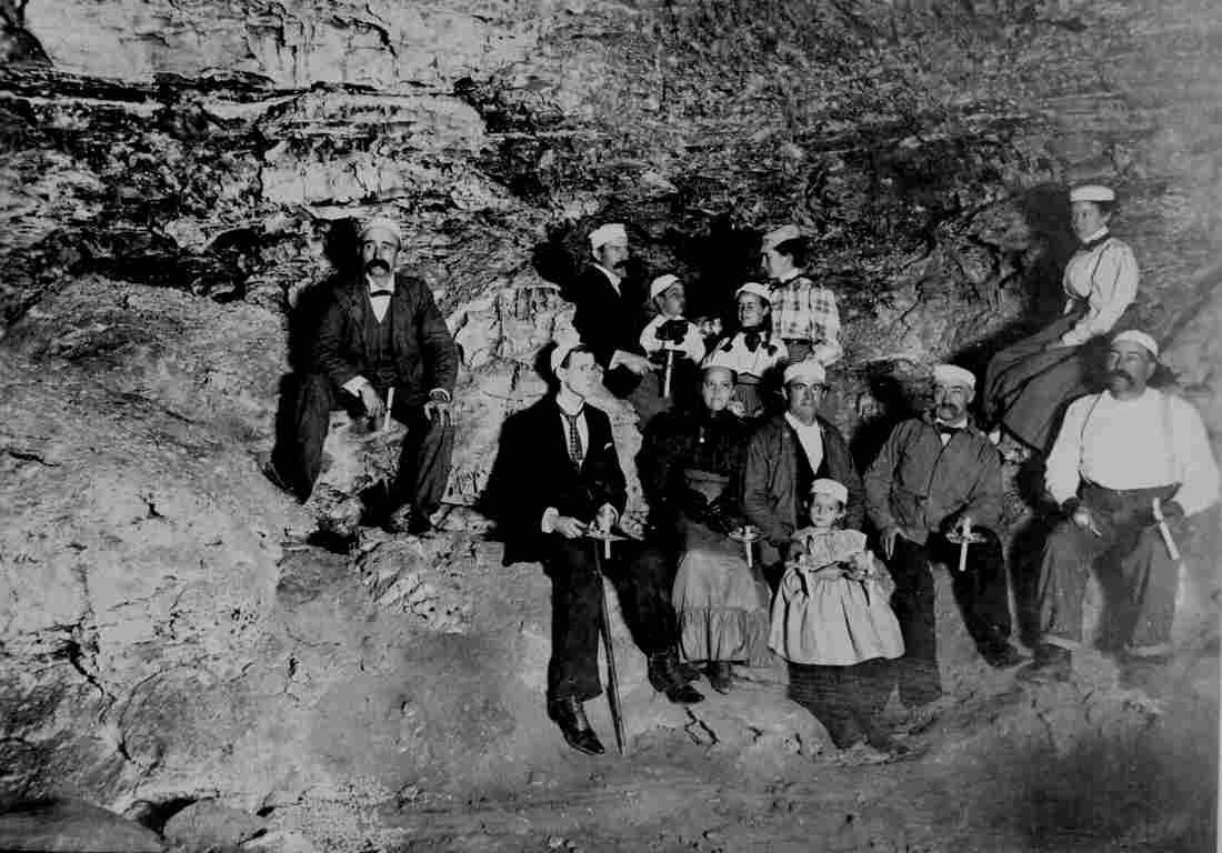 In Wind Cave SD 350 feet below the surface at Odd Fellows Military A4 Photo Print